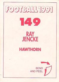 1991 Select AFL Stickers #149 Ray Jencke Back
